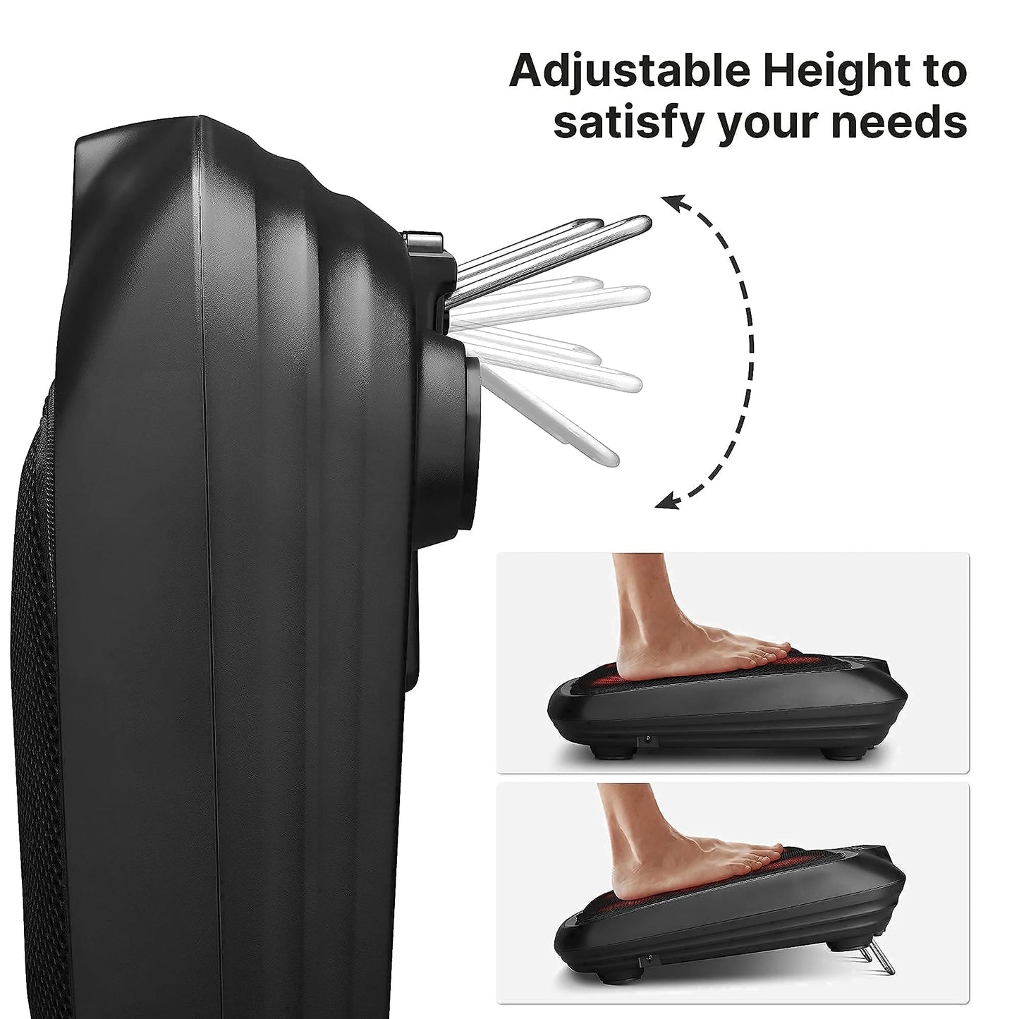 Foot Massager with Heat, Shiatsu Heated Electric Foot Massager, Deep Kneading Feet & Back Massager for Muscle Pain Relief, Plantar Fasciitis, Home and Office Use Fit Size Feet up to 14