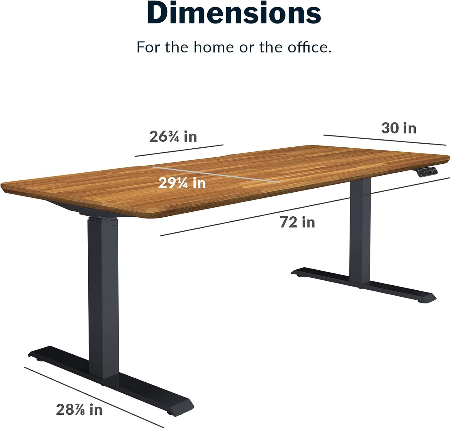 Electric Standing Desk - desk Height Adjustable Sit/Stand Desk - Dual Motor with Memory Presets, Stable T-Style Legs - Gaming or Home Office Workstation - 72”X30”, Butcher Block