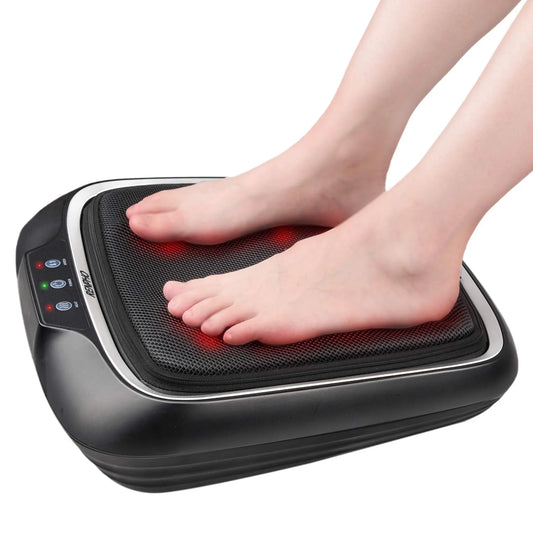 Foot Massager with Heat, Shiatsu Heated Electric Foot Massager, Deep Kneading Feet & Back Massager for Muscle Pain Relief, Plantar Fasciitis, Home and Office Use Fit Size Feet up to 14