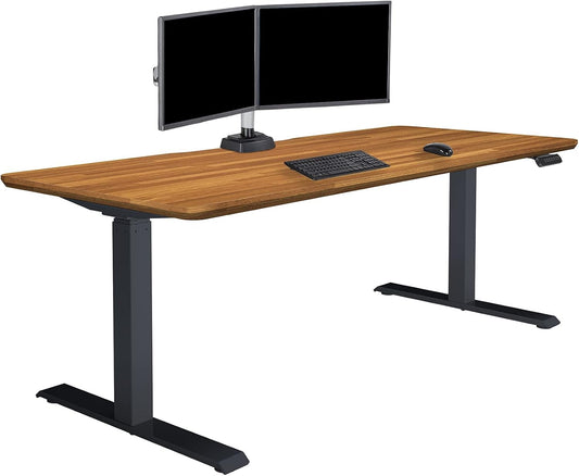 Electric Standing Desk - desk Height Adjustable Sit/Stand Desk - Dual Motor with Memory Presets, Stable T-Style Legs - Gaming or Home Office Workstation - 72”X30”, Butcher Block